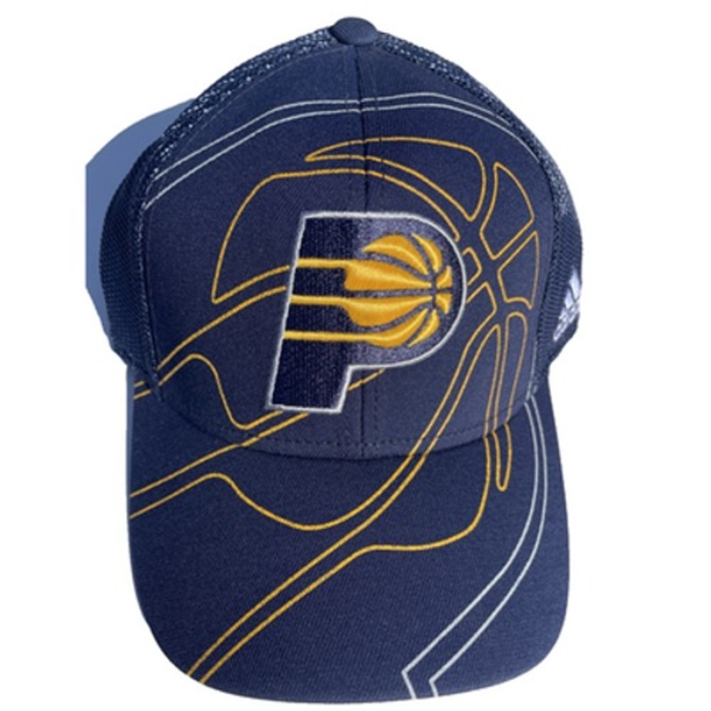 Indiana Pacers Adidas FitMax 70 Navy Mesh Structured Fitted Baseball Hat (S/M)